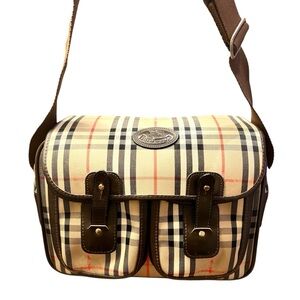 Authentic Vintage Burberrys Nova Check Messenger Bag - Includes COA